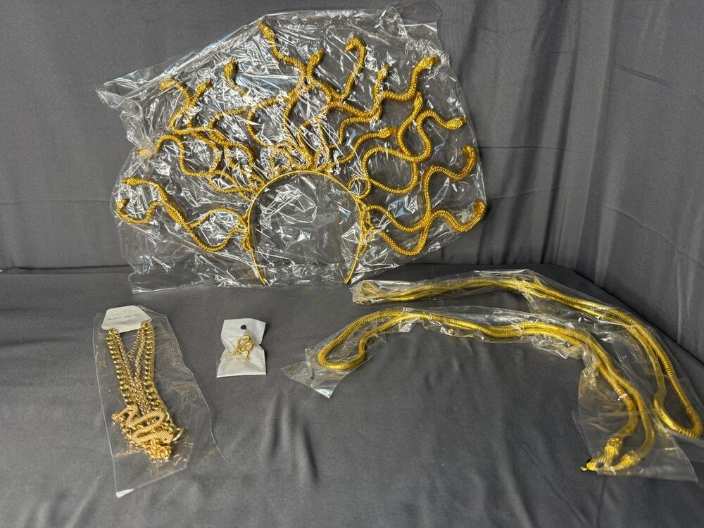 Medusa Snake Headpiece Headband Arm Bands and Jewelry Set NIP Costume Halloween
